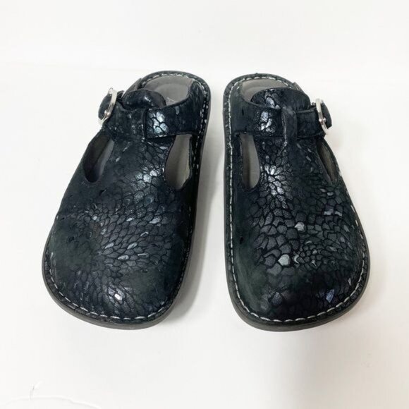 Alegria Women's Iridescent Black Clogs - Picture 4 of 12